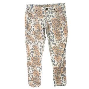 Wallflower Vintage Denim Womens Jeans Multicolored Leopard Mid Rise Stretch 11